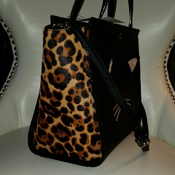 Kate spade leopard cat run the wild Hayden bag - Picture 2 of 6